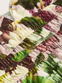 Anis Illustration 艺术家热带印花露背荷叶边吊带背心，节日 - 彩色 - 查看 3