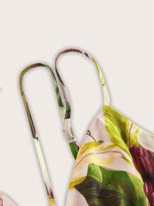 Anis Illustration 艺术家热带印花露背荷叶边吊带背心，节日 - 彩色 - 查看 4