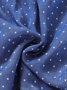 SHEIN Bộ Bé Gái Bất đối xứng Chấm bi - Màu xanh hải quân - Xem 8