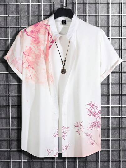 Uomo 1 pezzo Camicia con stampa piante