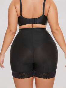 Pantaloni scurți de modelat cu fermoar din dantelă în față