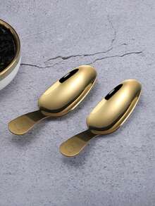 1入組不銹鋼勺子，卡通貓圖案金色勺子餐桌和甜點 - 金色 - 查看 4