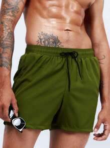 Surfspeed 男士腰部抽繩泳褲 - 軍綠色 - 查看 1