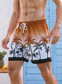 Manfinity Swimmode Quần short nam đi biển Dây kéo Túi Ombre Nhiệt đới Kỳ nghỉ - Nhiều màu - Xem 1