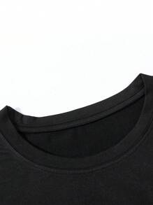 Manfinity EZcore 男士骷髏&標語圖案T恤 - 黑色 - 查看 6