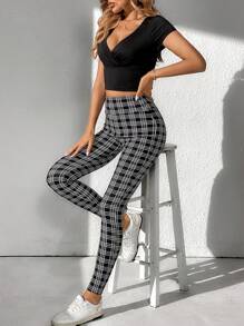 SHEIN Tall In kẻ sọc Xà cạp - Đen và trắng - Xem 3