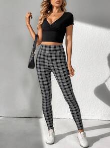 SHEIN Tall In kẻ sọc Xà cạp - Đen và trắng - Xem 5