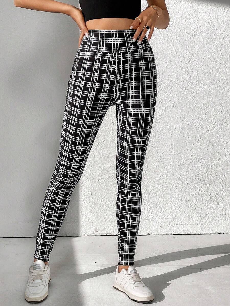 SHEIN Tall In kẻ sọc Xà cạp - Đen và trắng - Xem 1