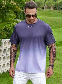 Manfinity Homme 男士大码漸層T恤 - 彩色 - 查看 3