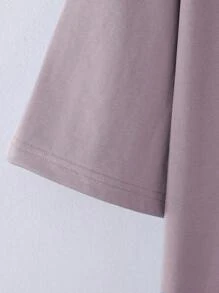 Manfinity Homme Men Plus Letter Graphic Drop Shoulder Tee & Shorts - Dusty Pink - View 3