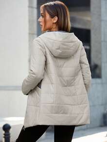 MIEGOFCE Zip Up Hooded Padded Coat For Winter - Beige - View 2
