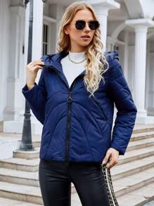 MIEGOFCE Zip Up Hooded Padded Coat For Winter - Blue - View 1