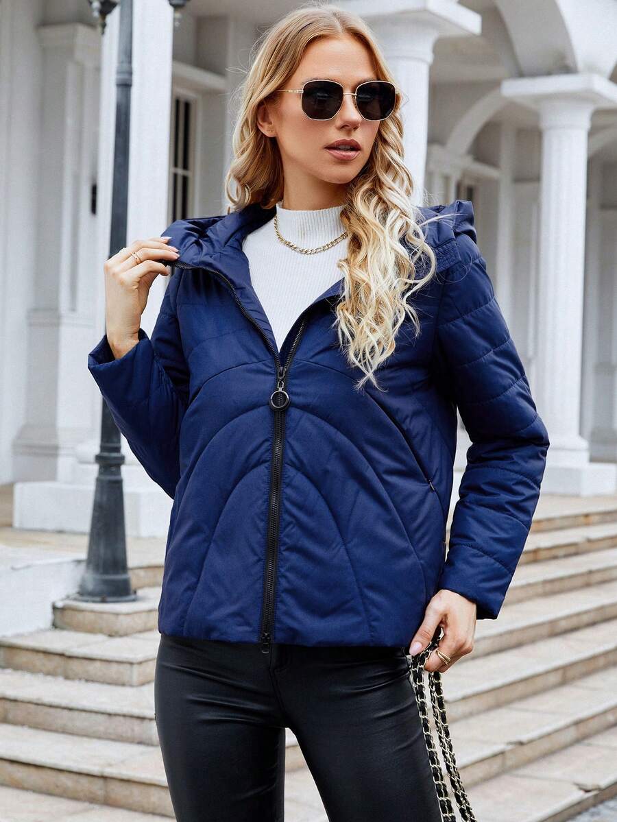 MIEGOFCE Zip Up Hooded Padded Coat For Winter - Blue - View 1