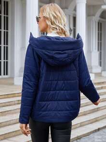MIEGOFCE Zip Up Hooded Padded Coat For Winter - Blue - View 2