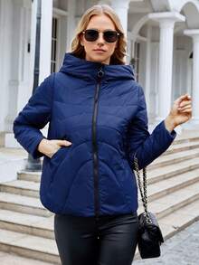 MIEGOFCE Zip Up Hooded Padded Coat For Winter - Blue - View 4