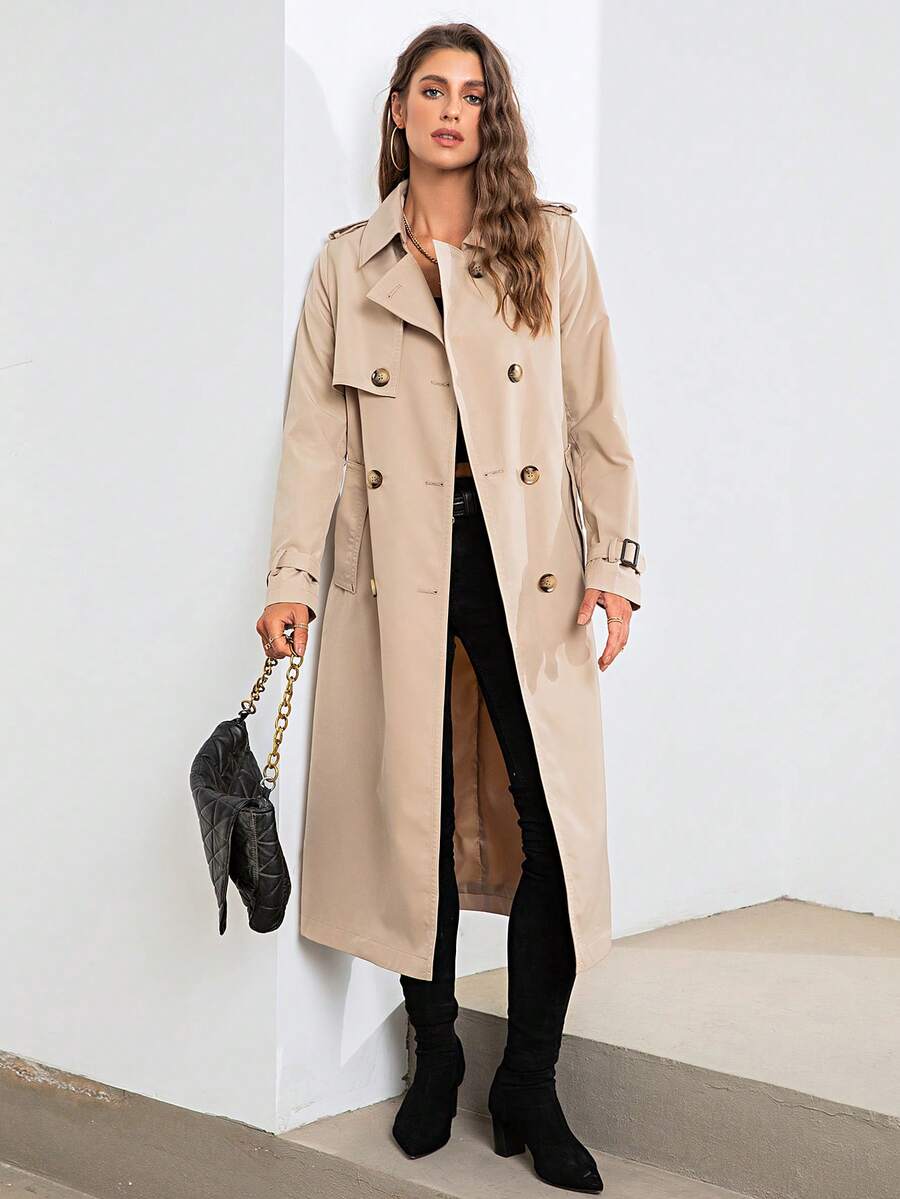 MIEGOFCE 雙排釦腰帶風衣外套 - 卡其色 - 查看 1