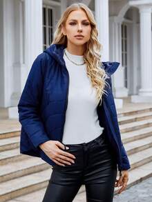 MIEGOFCE Zip Up Hooded Padded Coat For Winter - Blue - View 6