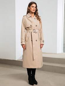 MIEGOFCE 雙排釦腰帶風衣外套 - 卡其色 - 查看 3