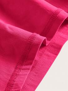 SHEIN ICON 金屬氣眼扣飾前鏤空抹胸上衣 - 粉色 - 查看 3