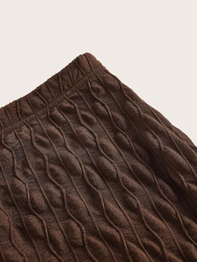 SHEIN EZwear Plus High Waist Solid Pencil Skirt