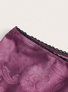 ROMWE PUNK Váy Plus Size Xù nhỏ Paisley Boho - Màu đỏ tím - Xem 4
