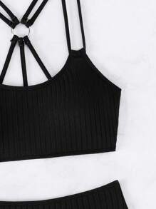 Swim SXY Bộ bikini chéo bãi biển mùa hè - màu đen - Xem 5