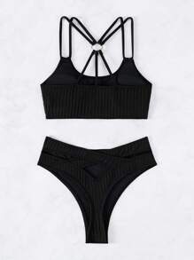Swim SXY Bộ bikini chéo bãi biển mùa hè - màu đen - Xem 6