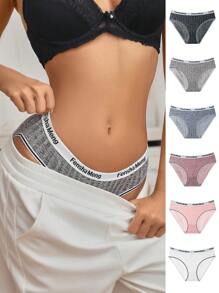 6 piezas Set bragas unido en contraste - Multicolor - Ver 4