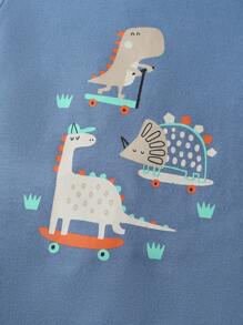 嬰兒男孩3入組條紋和恐龍印花連腳睡衣 - 彩色 - 查看 4