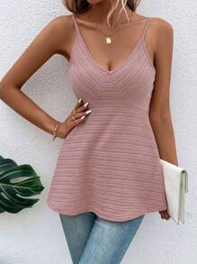 SHEIN LUNE Áo khoác và áo lót dành cho xe tăng nữ Lộ Lưng màu trơn Giải trí - Bụi hồng - Xem 1