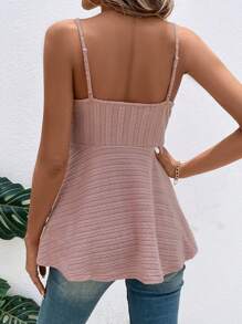 SHEIN LUNE Áo khoác và áo lót dành cho xe tăng nữ Lộ Lưng màu trơn Giải trí - Bụi hồng - Xem 2