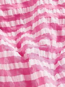 Soleia Gingham Print Cut Out Waist Cami Romper - Multicolor - View 4