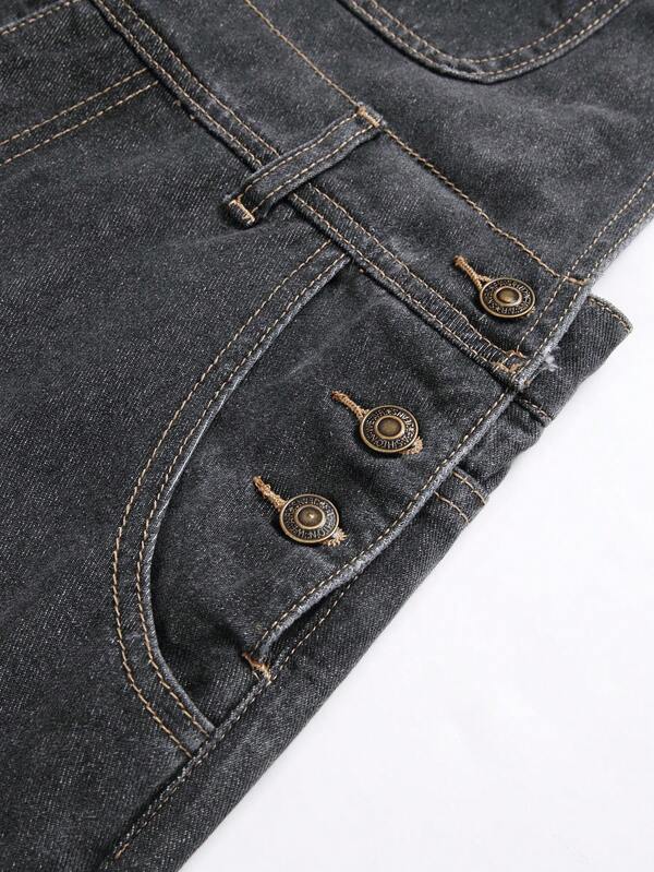 Men Cotton Ripped Denim Overalls SHEIN USA