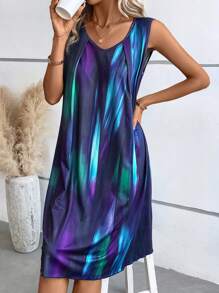 EMERY ROSE Tie Dye Tank Dress - Multicolor - View 6