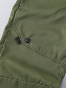 SHEIN Boys Solid Trousers - Army Green - View 4
