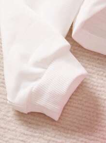 SHEIN Young Girl Casual Street Style Cropped Hoodie And Dress Two Pieces Set In Rose Red - Multicolor - View 5