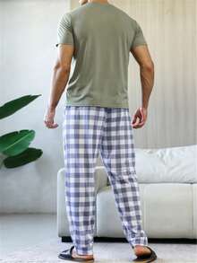 Bộ đồ giản dị  Nam Túi Lá thư Kẻ sọc - Nhiều màu - Xem 2