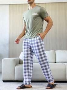 Bộ đồ giản dị  Nam Túi Lá thư Kẻ sọc - Nhiều màu - Xem 4