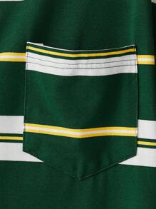 Manfinity RebelGame Men Plus Striped Print Polo Shirt - Multicolor - View 3