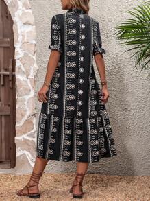 EMERY ROSE 滿版印花荷葉邊娃娃裙 - 彩色 - 查看 2