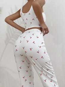 In Anh đào Nút phía trước Bộ PJ - trắng - Xem 2