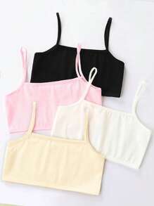Tween Girl 4 Pack Solid Cami Bralette - Multicolor - View 2