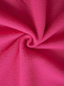 INAWLY Solid Zip Up Drawstring Thermal Lined Hoodie,Long Sleeve Tops - Hot Pink - View 8