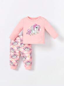 SHEIN 新生兒獨角獸印花睡衣套裝 - 彩色 - 查看 14