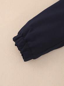 SHEIN Young Boy Letter Patched Colorblock Zip Up Thermal Lined Jacket - Multicolor - View 5