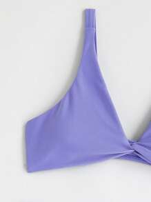 Ensemble de bikini avec torsion devant pour jeunes filles, plage d'été