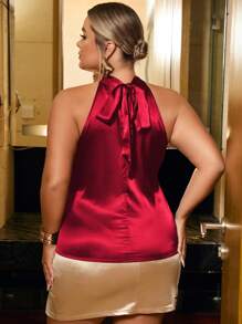 SHEIN SXY Bluse mit Paillette, Neckholder,