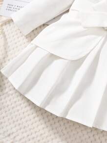 女嬰西裝領腰帶襯衫連衣裙