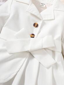 女嬰西裝領腰帶襯衫連衣裙