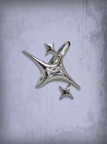 ROMWE Goth 1入組時尚鋅合金星星水鑽裝飾戒指適合女士日常裝飾